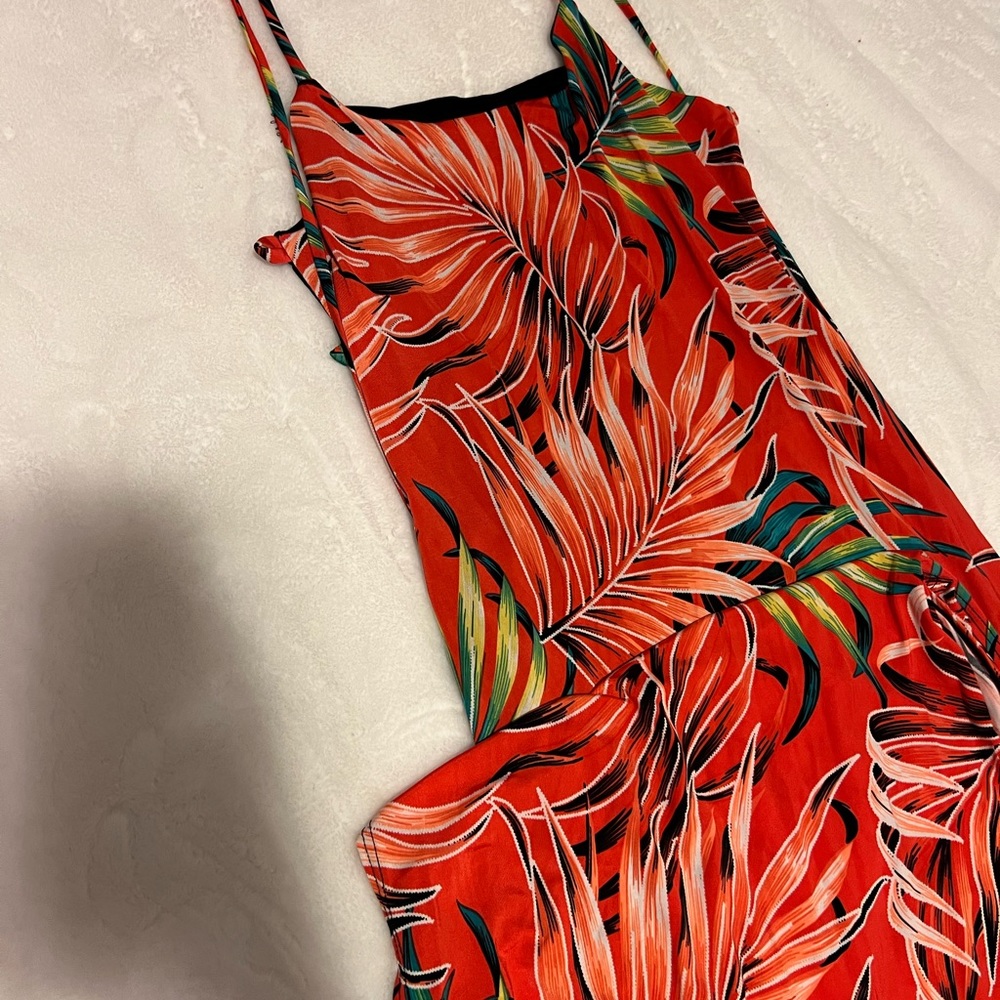 Maxi dress with side slit and strappy back